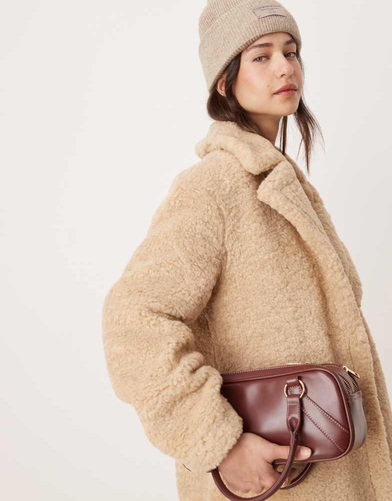 Glamorous Glamorous beige faux fur long coat