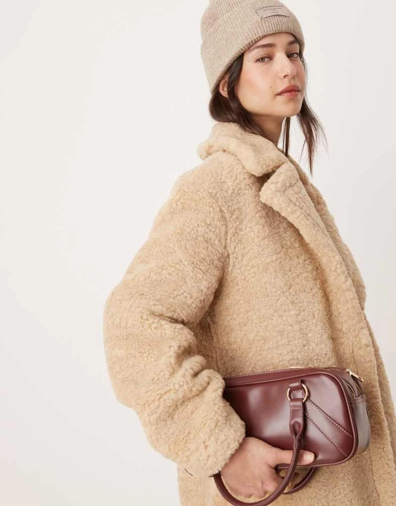 Glamorous Glamorous beige faux fur long coat 2