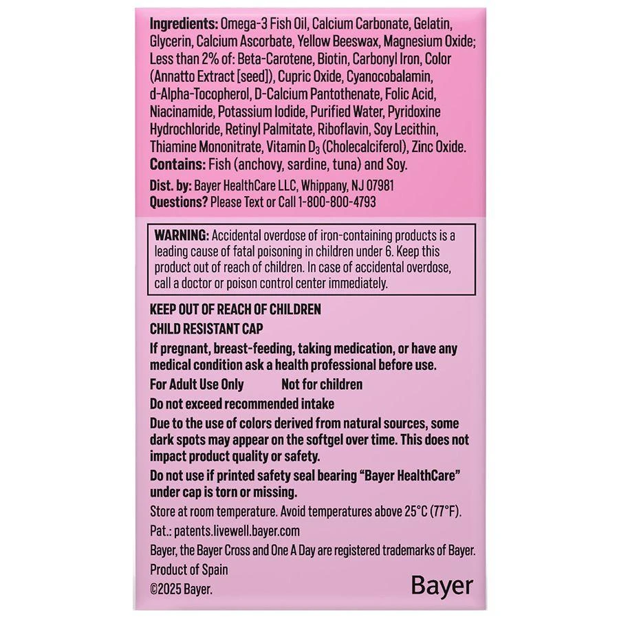 One A Day Prenatal Vitamins Soft-Gels, Women
s Multivitamin with Folic Acid 2