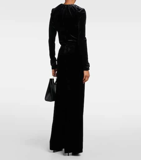 Totême High-rise velvet wide-leg pants 3