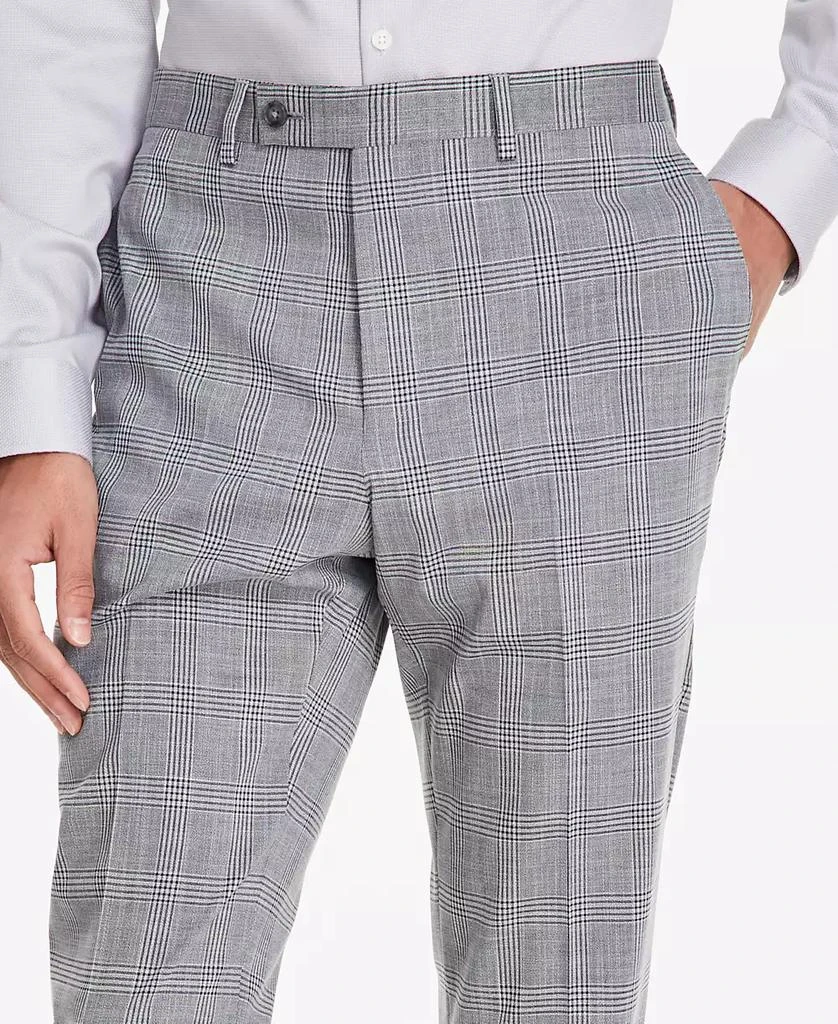 DKNY Men's Modern-Fit Black & White Plaid Suit Separate Pants 4