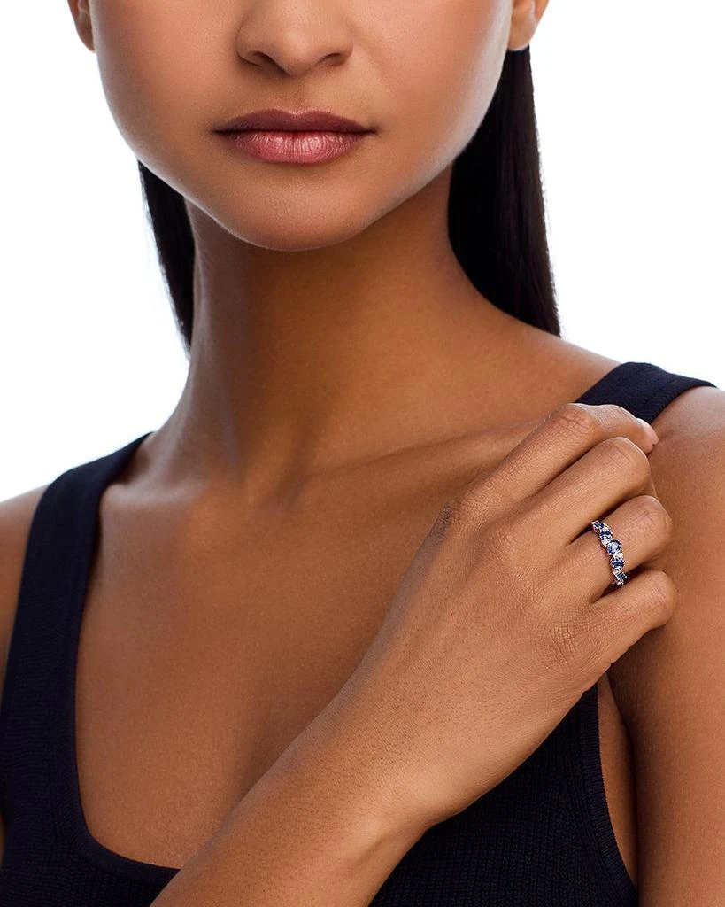Bloomingdale
s Fine Collection Sapphire
Diamond Band Ring in 14K White Gold 2