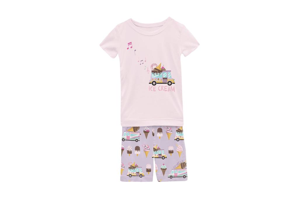 KicKee Pants Short Sleeve Graphic Tee Pajama Set with Shorts (Big Kid)