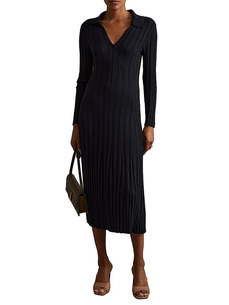 REISS Winnie Rib-Knit Midi-Dress 3
