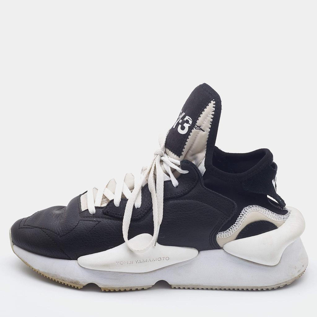 Y-3 Y-3 Black/White Leather and Fabric Kaiwa Sneakers Size 40