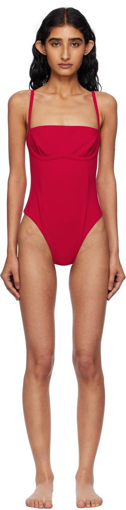 Haight Red Crepe Tamis Swimsuit