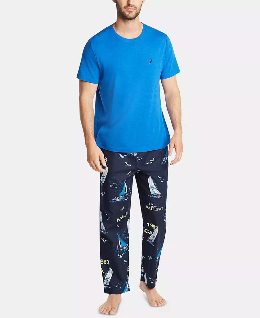 Nautica Men's Cotton Sailboat-Print Pajama Pants 4