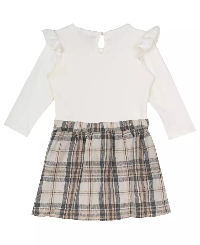 Rare Editions Baby Girl Rib Knit Body Suit with Skirt Plaid Skirt, 2-Piece Set 2