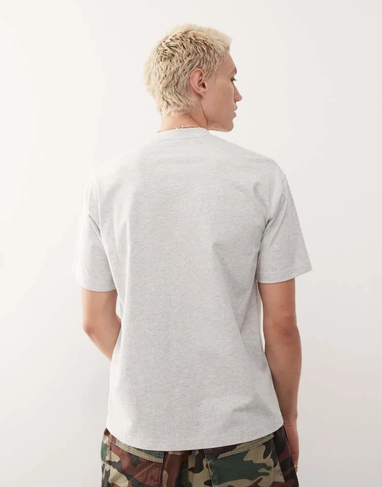 AAPE Aape by A Bathing Ape boxy fit t-shirt in grey with multi placement college embroidery 3