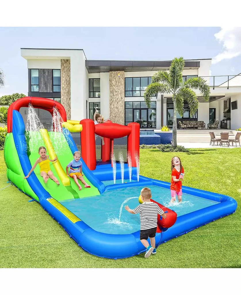 SKONYON Inflatable Water Slide with Ocean Balls for Kids without Blower 5