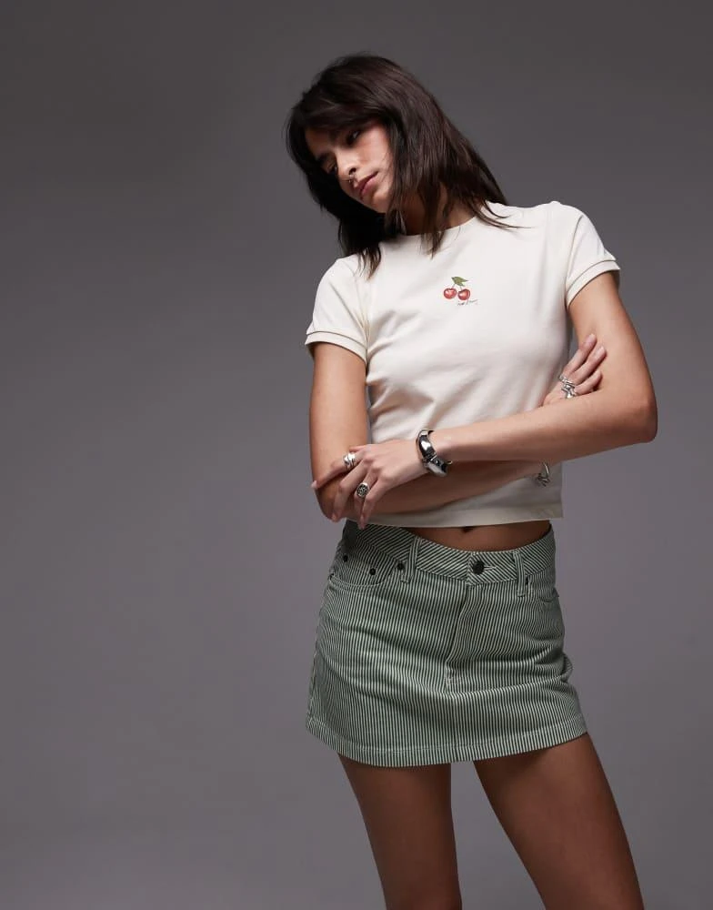 House Of Sunny House of Sunny Exclusive cherry motif baby t-shirt in cream 3