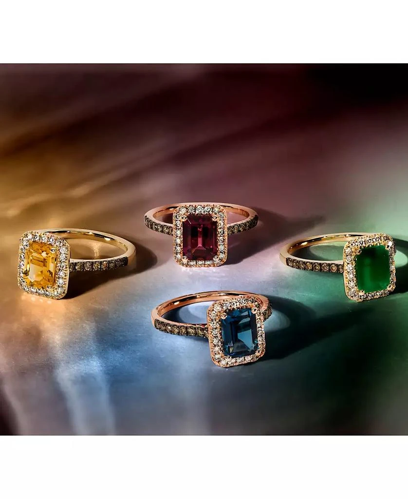 Le Vian Deep Sea Blue Topaz (1-5/8 ct. t.w.) 
Diamond (3/8 ct. t.w.) Halo Ring in 14k Rose Gold (Also in Amethyst 
Citrine) 5