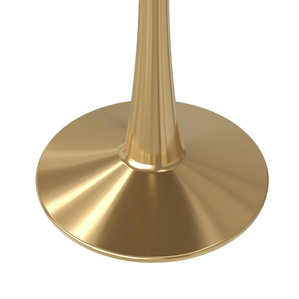 LeisureMod Bristol 27" round dining table Gold Base With Black Top 5