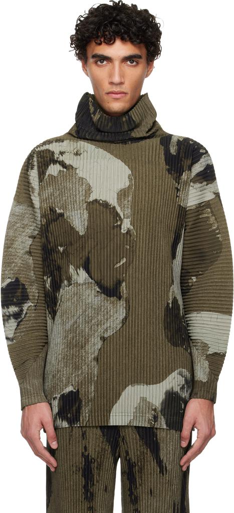 Homme Plissé Issey Miyake Beige Tight Twist Cotton Knit Sweater