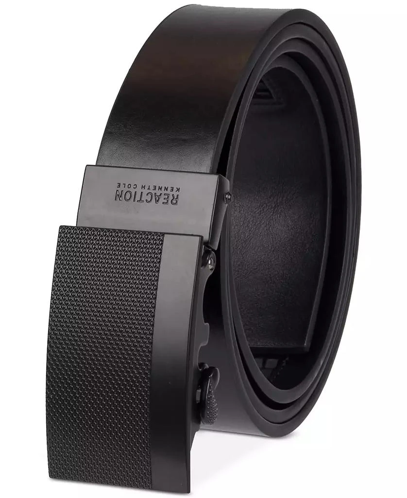 Kenneth Cole Men’s Exact System Track Lock Plaque Buckle Belt