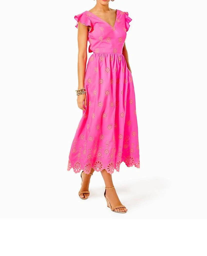 open lace back dress Pink Eyelet Lilly Pulitzer Pocket Dress main image 0