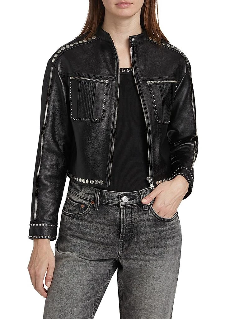 Re/Done Studded Leather Biker Jacket 3