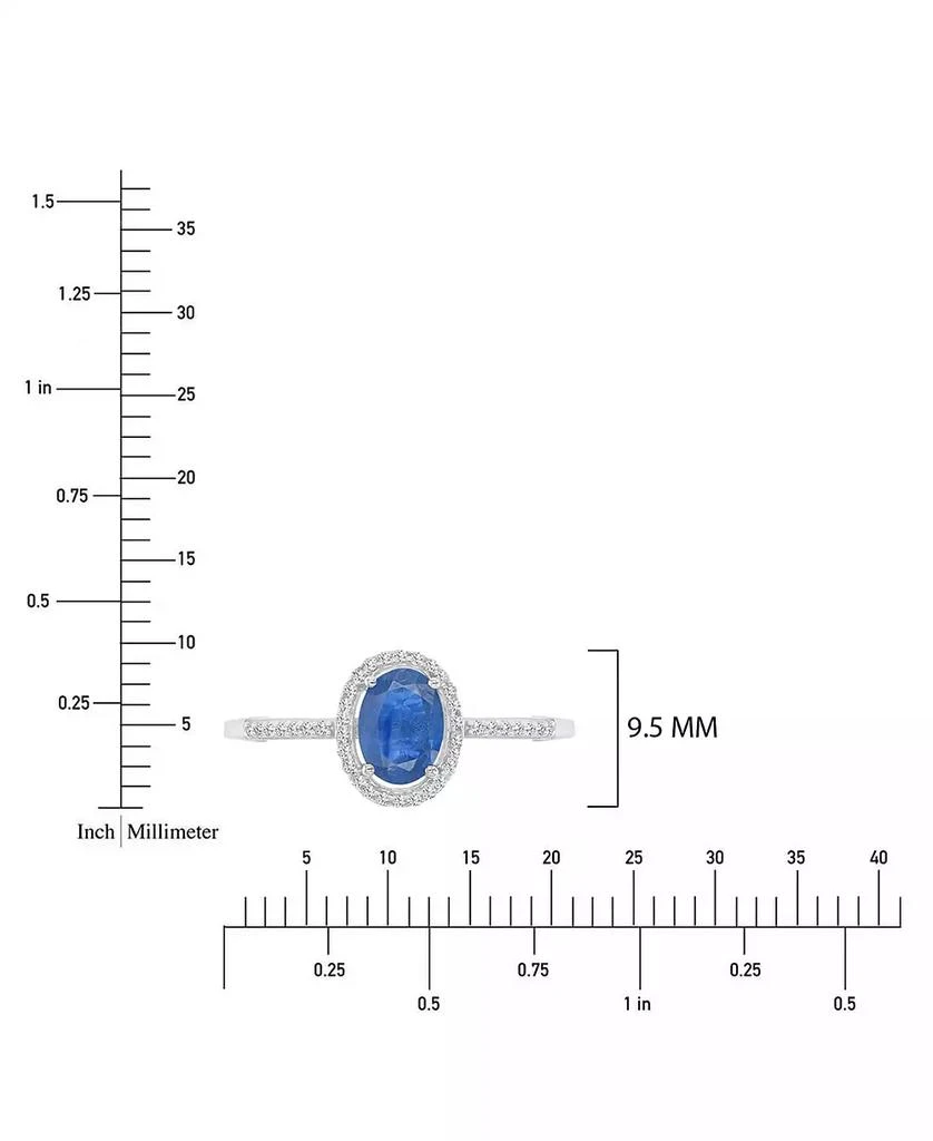 Macy
s Sapphire (1 ct. t.w.)
Diamond (0.138 ct. t.w.) Halo Ring in 14k White Gold 5