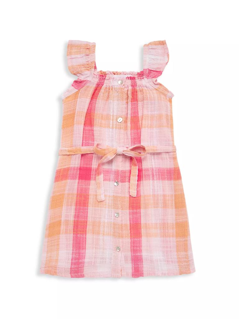 Bella Dahl Little Girl's & Girl's Summer Sunset Plaid Flutter Sleeve Dress