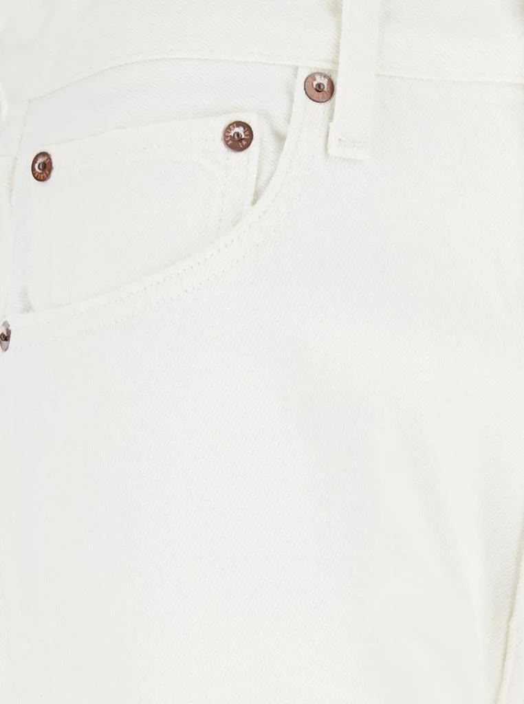 AGOLDE 'Luna' White Jeans With Logo Patch On The Rear And Fringed Hem In Denim Woman 3