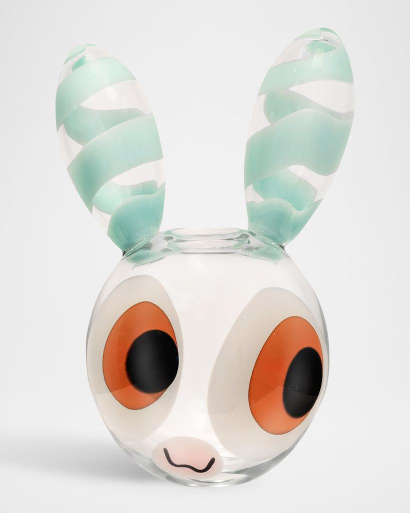 Kosta Boda "What's Up? Turquoise Edge" Large Rabbit Sculpture