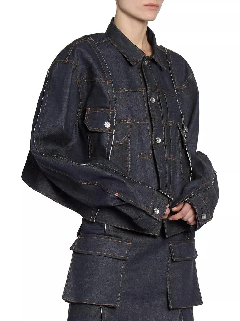 Sacai Seamed Asymmetric Denim Jacket 4