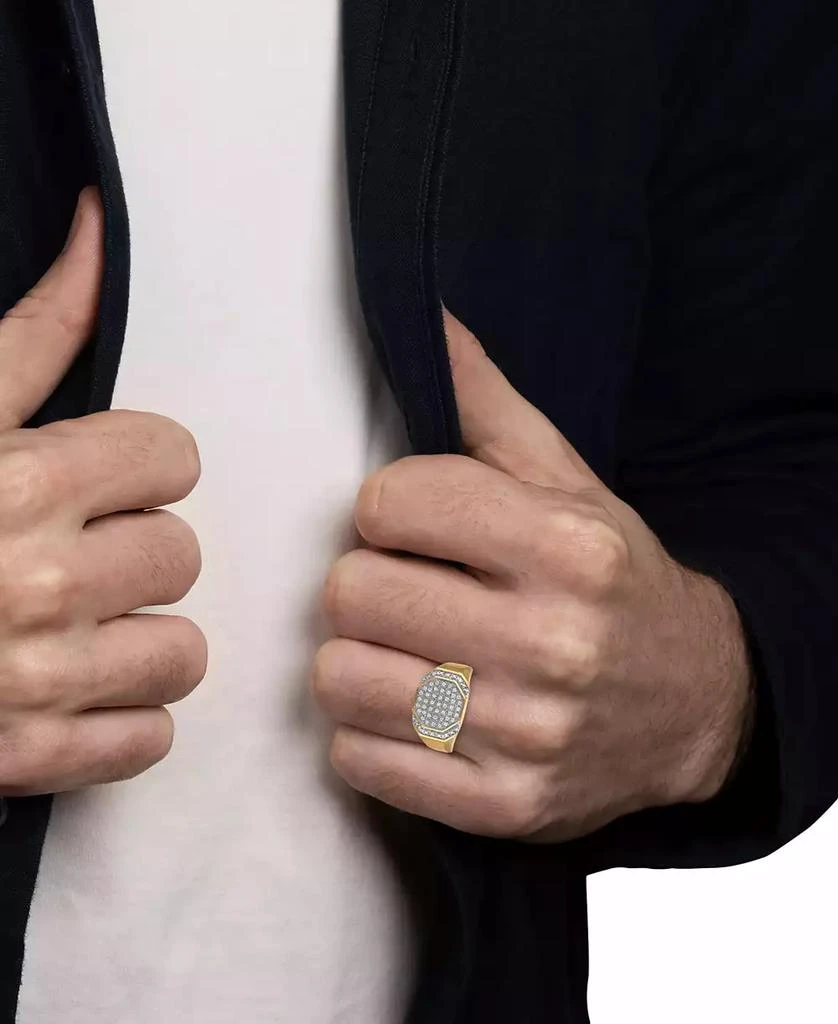 Macy
s Esquire Men
s Jewelry Diamond Octagon Cluster Ring (1/4 ct. t.w.) in 10k Gold, Exclusively at Macy
s 2