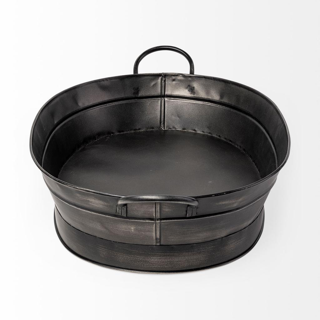 Hivvago Vintage Black Metal Storage Basket
