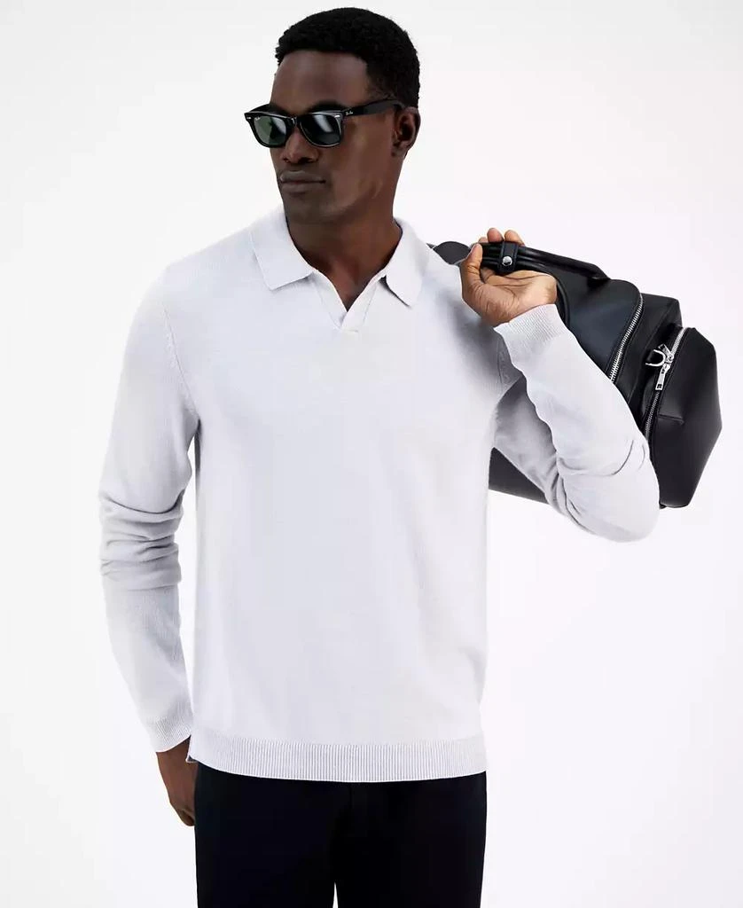Alfani Men's Long-Sleeve Johnny Collar Merino Sweater, Created for Macy's 1