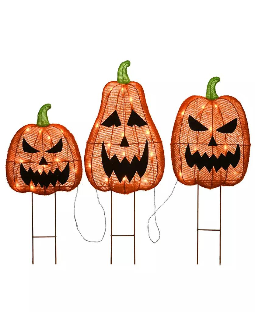 National Tree Company 26" Pre-Lit Jack-O-Lantern Garden Stakes
