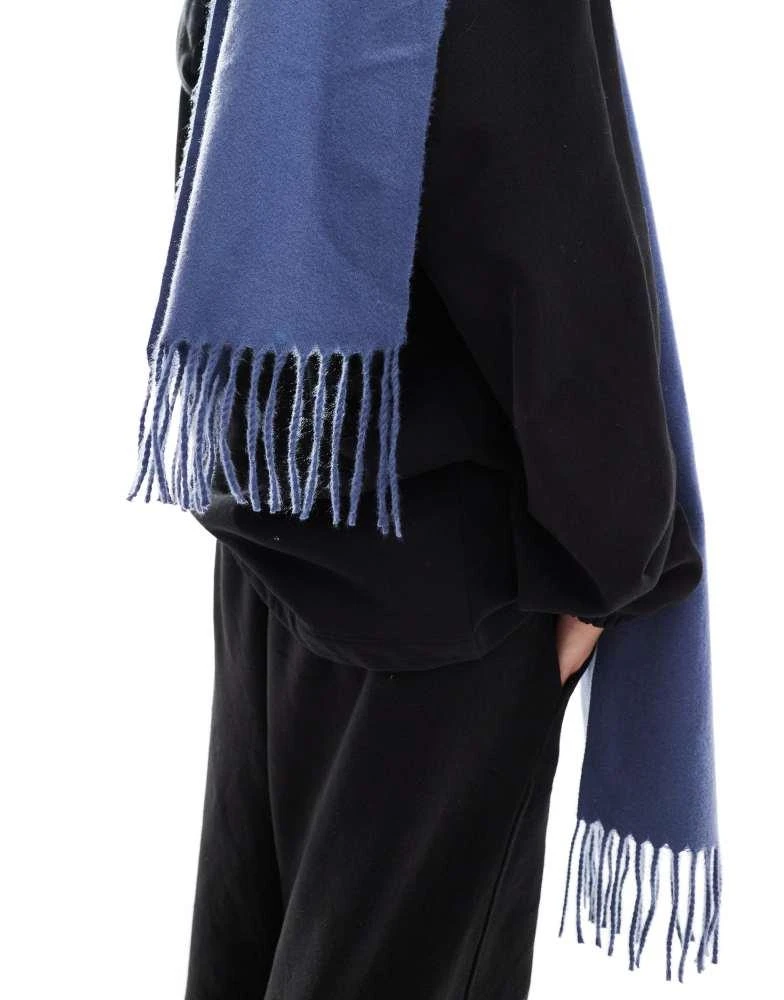 ASOS ASOS DESIGN woven tassels scarf in denim blue 3