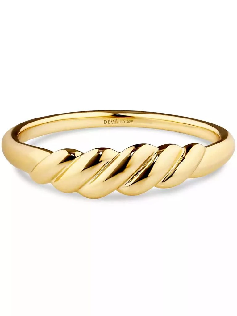 DEVATA Rope Ring in Gold Plated Sterling Silver, Size