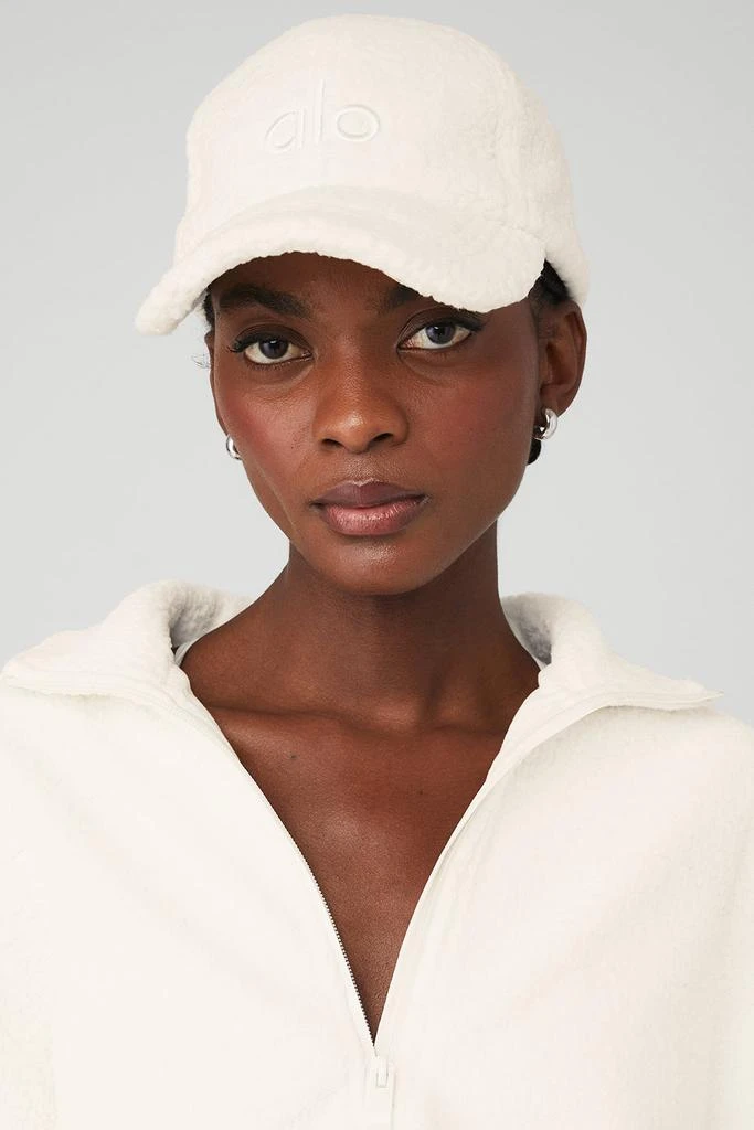 ALO Micro Sherpa Off Duty Cap (Limited Edition) Alo Yoga Micro Sherpa Off-Duty Cap In White - Ivory  main image 3