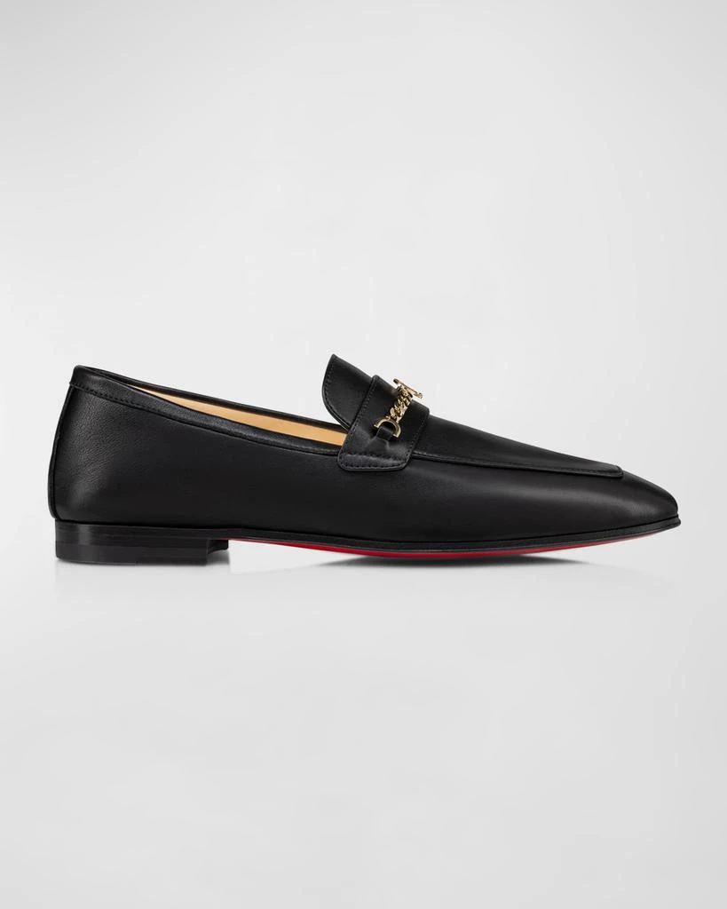 Christian Louboutin Leather Chain Red Sole Loafers 1