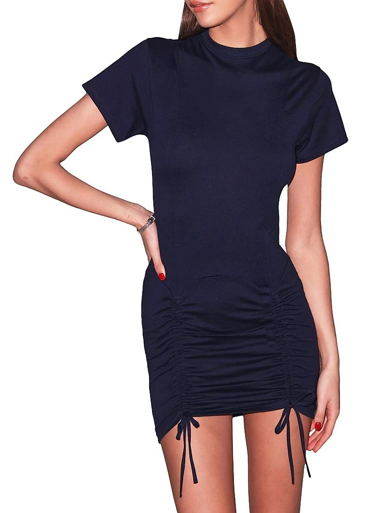 Fleur du Mal Riley Ruched Pima Cotton T-Shirt Minidress 3