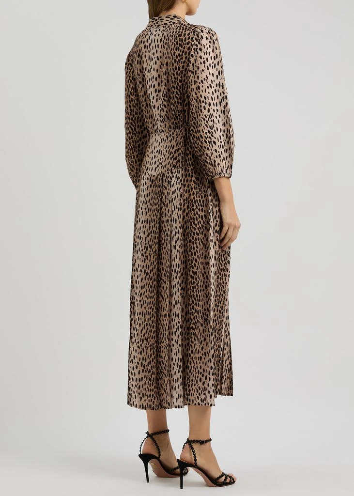 knee length dresses for ladies Multi Leopard Print Mesh Overlay Long Sleeve Bodycon Midi Dress – AX Paris main image 0
