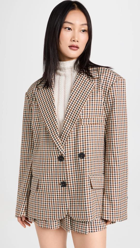 Moon River Plaid Tailored Blazer 1