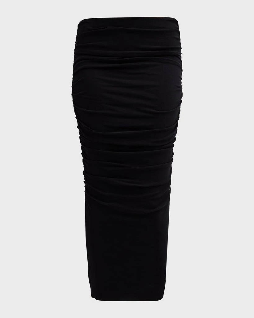 FUZZI Ruched Tulle Pencil Midi Skirt 1