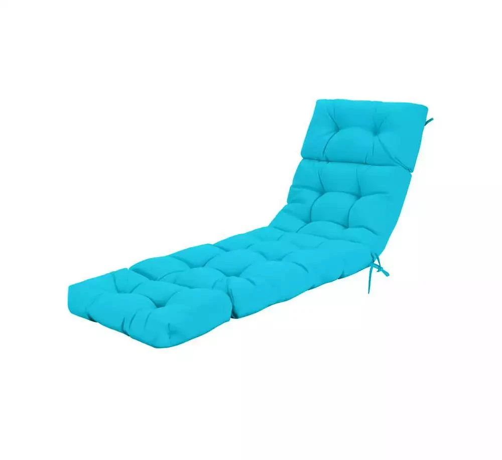 Slickblue Outdoor Chaise Lounge Cushion with Ties for Poolside