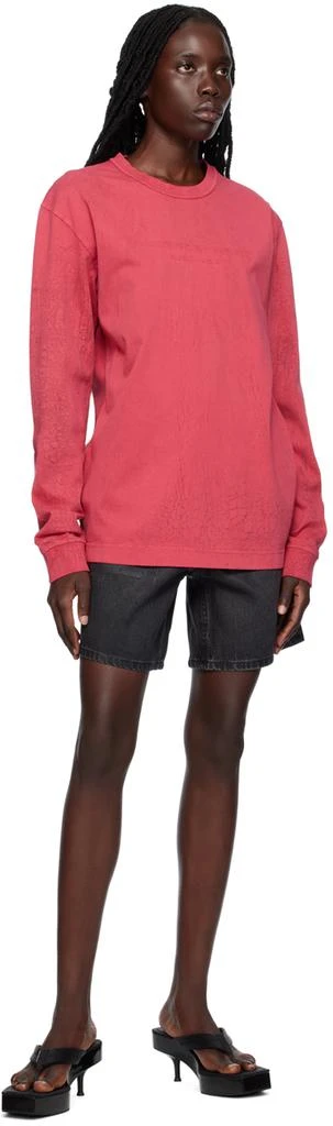 Alexander Wang Red Overdyed Long Sleeve T-Shirt 4