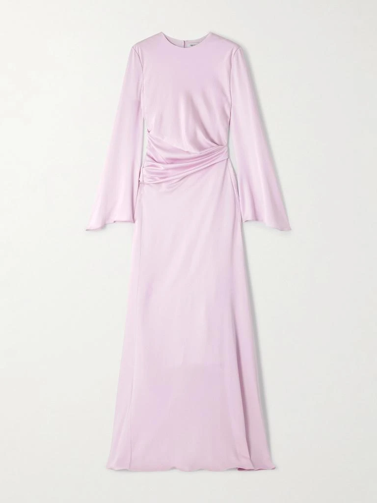 McQueen Gathered Satin-crepe Gown - Pastel pink - IT36