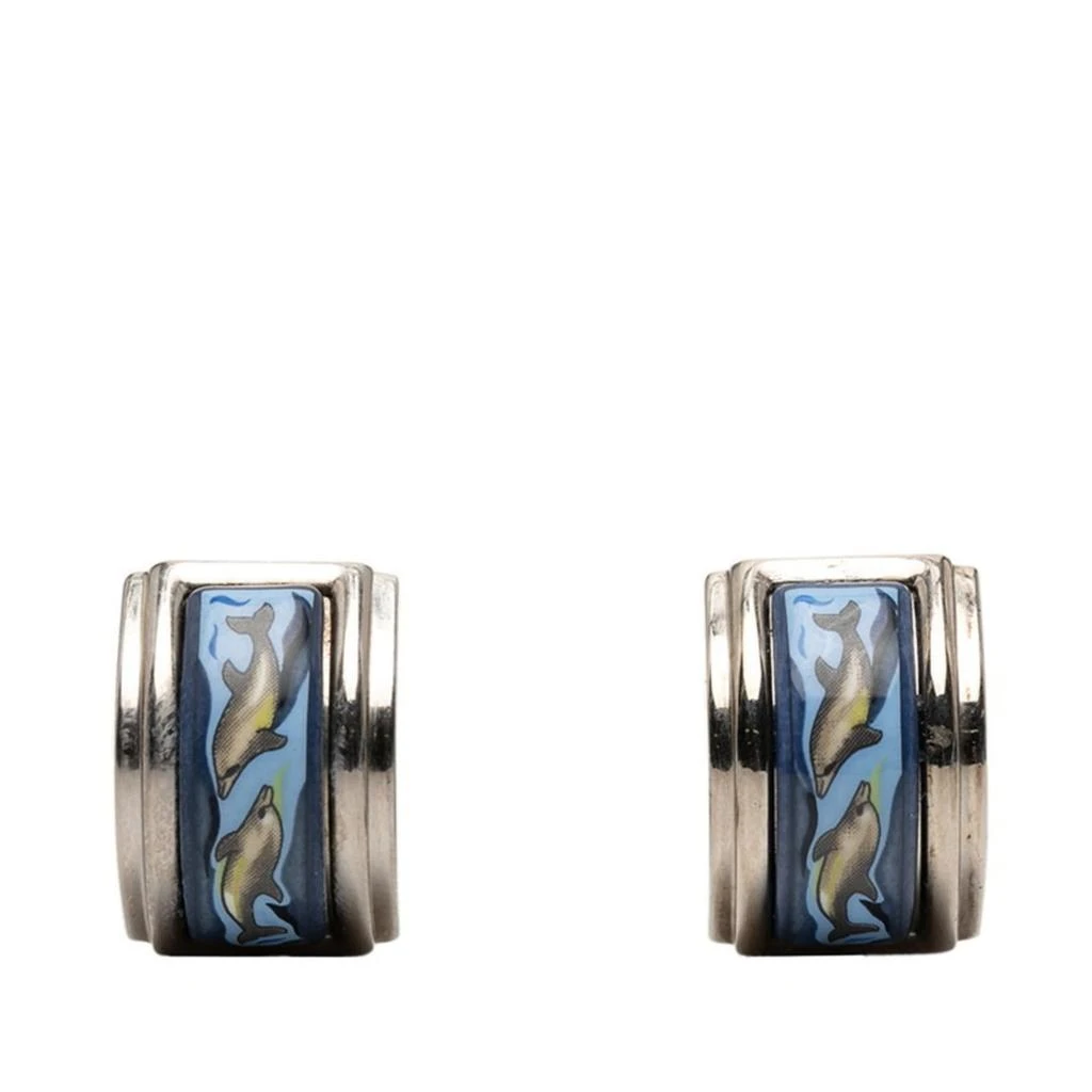 Hermes Cloisonné/Enamel Metal Clip Earrings (Pre-Owned)