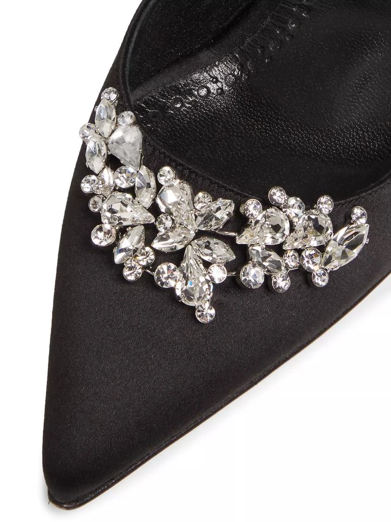 Manolo Blahnik Lurum 90MM Crystal-Embellished Satin Mules 5