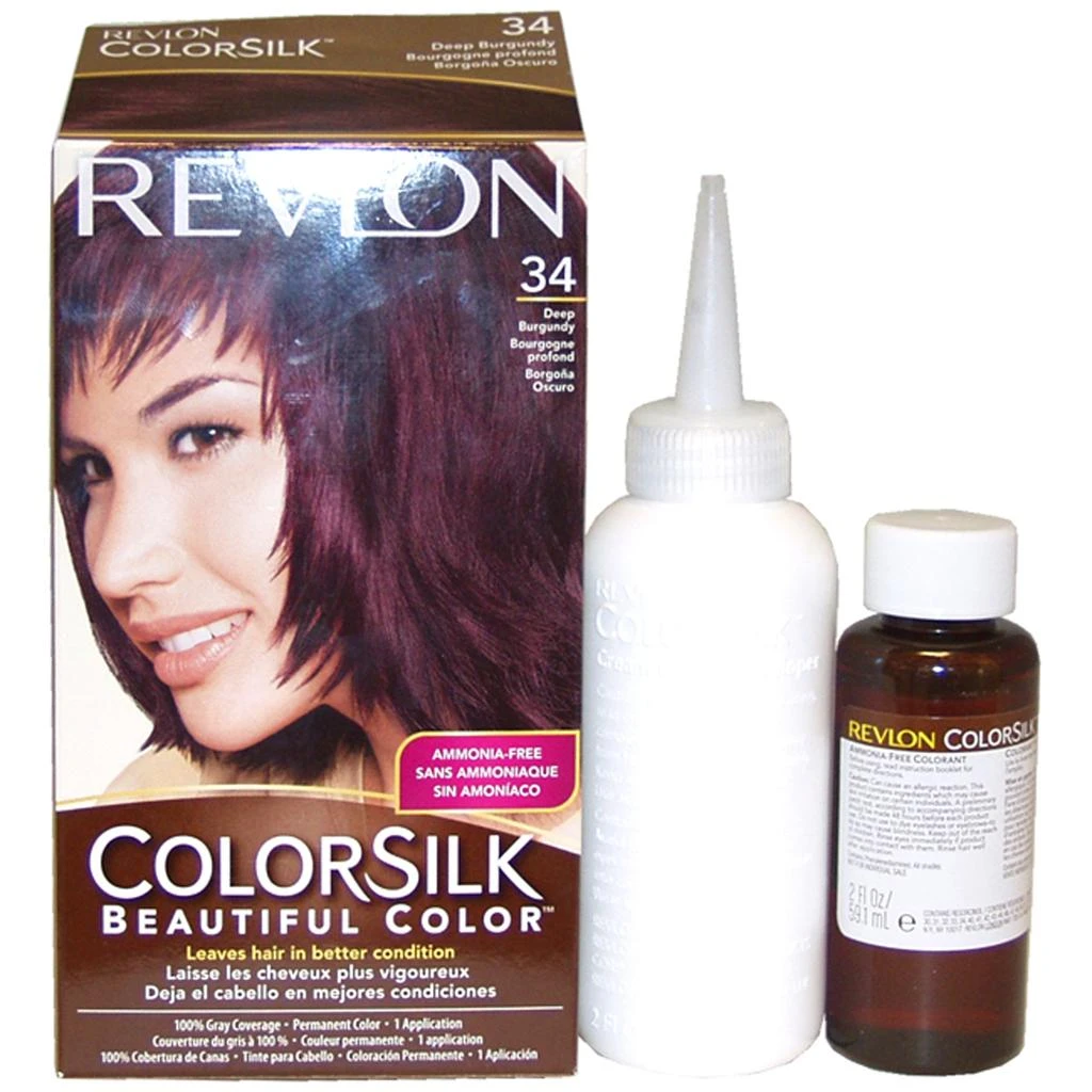 Revlon Colorsilk Beautiful Color - 34 Deep Burgundy by for Unisex - 1 Application Hair Color