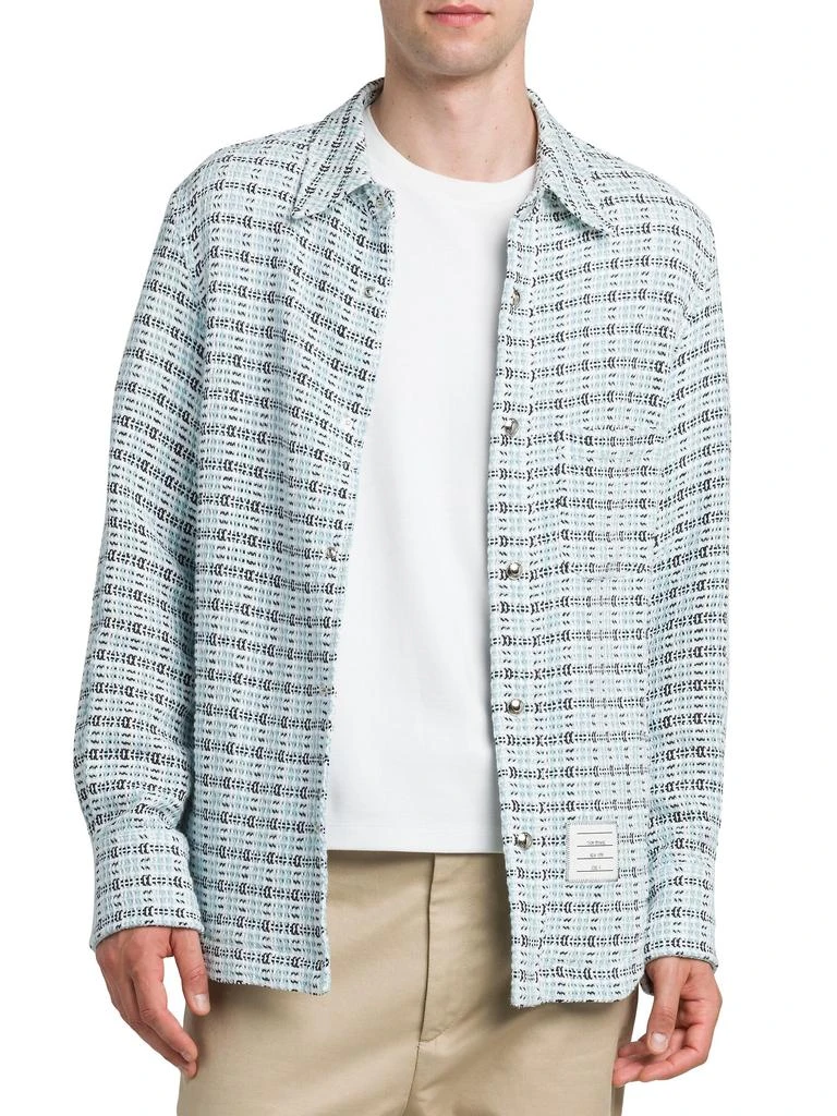 Thom Browne Plaid Snap-Front Shirt Jacket 1