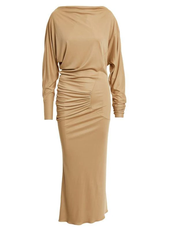 Khaite Oron Gathered Long-Sleeve Dress 5