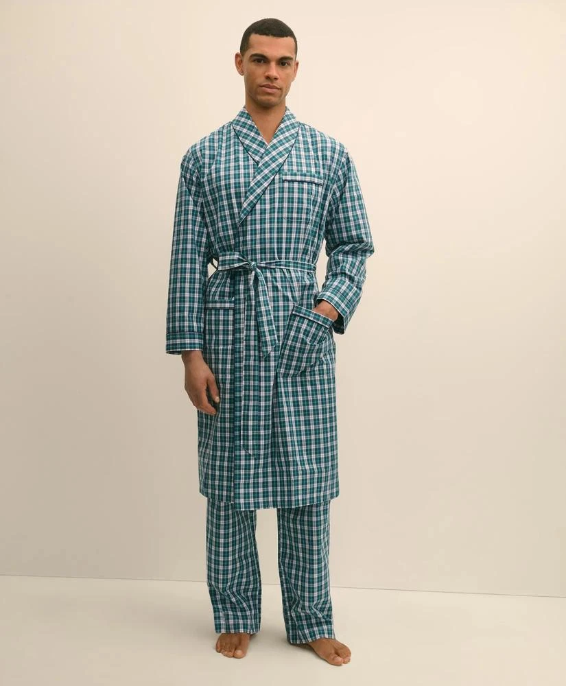 Brooks Brothers Cotton Broadcloth Plaid Robe