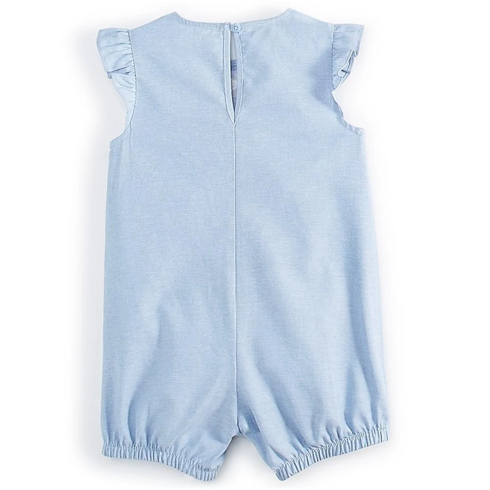 First Impressions Baby Girls Cotton Chambray Flower Sunsuit, Created for Macy's 2