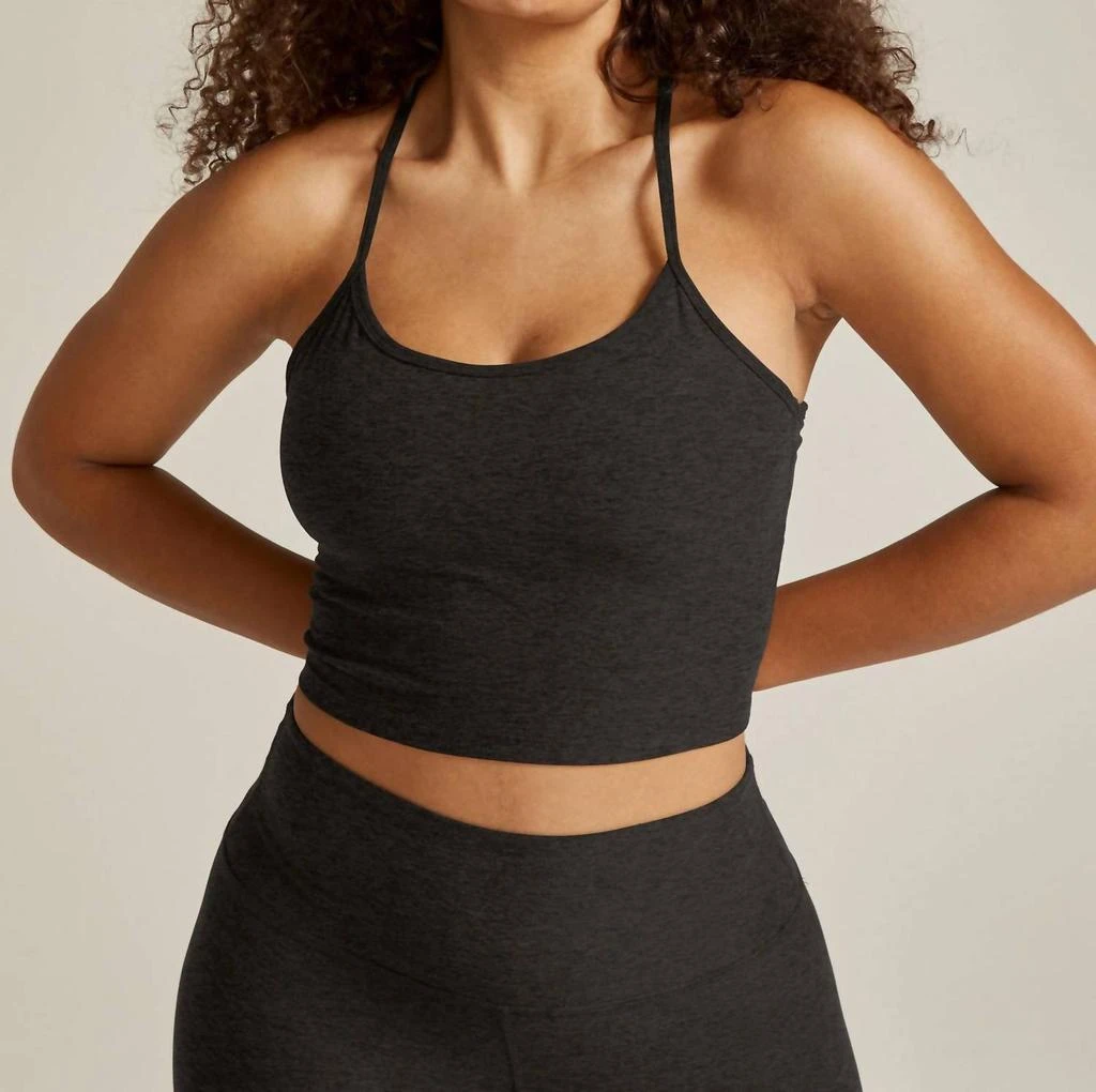 Beyond yoga Spacedye Slim Racerback Cropped Tank Top In Darkest Night 1