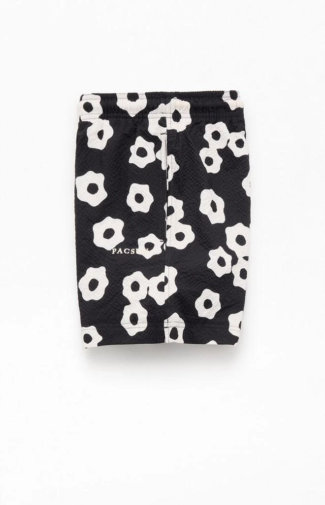 PacSun Bloches Black Searsucker 4.5'' Swim Trunks 3